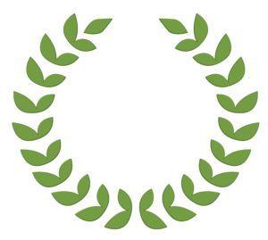 green laurel wreath logo